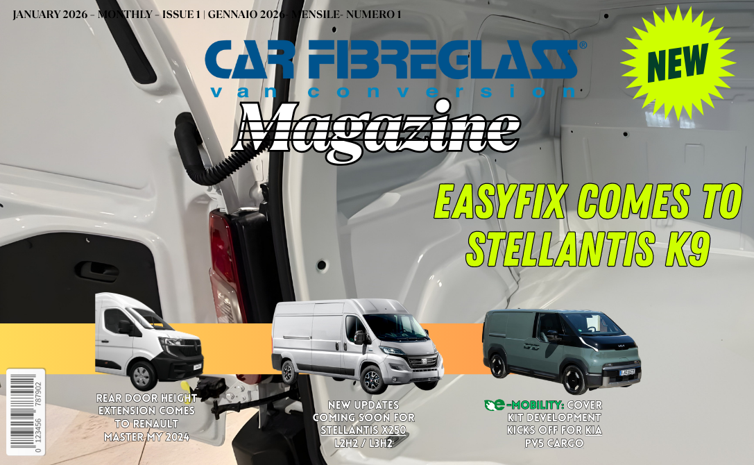 Car Fibreglass Magazine gennaio 2026 – EasyFix per Stellantis K9, allestimenti van e cover ABS
